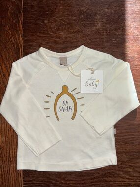 Hallmark Cream Long-Sleeve Baby Top 100% Cotton 12-18 months